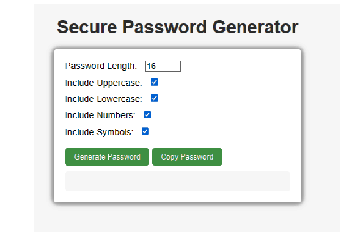 Secure Password Generator